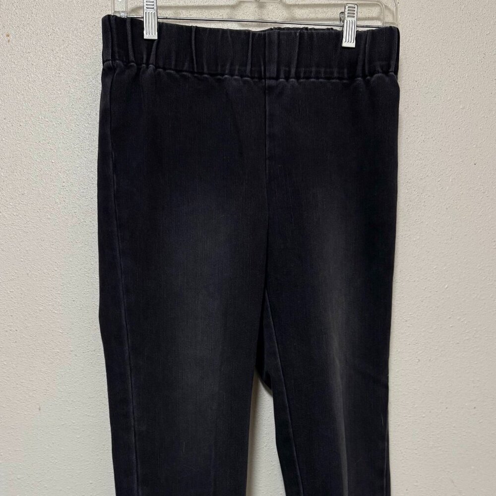 Soft Surroundings cotton pull on pants, size: S, washed black denim